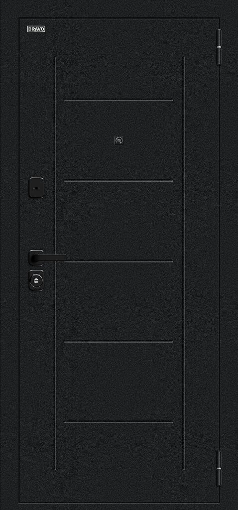 Фото Входная дверь Борн/SBlack Букле черное/Cappuccino Melinga BR6183 внешняя сторона