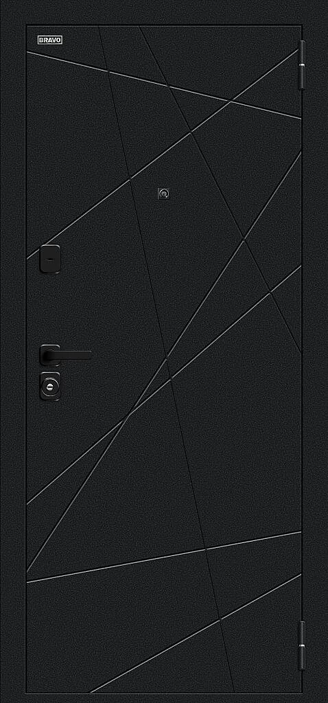 Фото Входная дверь Граффити-5/SBlack Букле черное/Slate Art BR6187 внешняя сторона