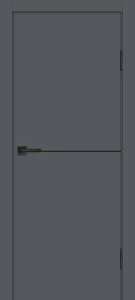 Межкомнатная дверь P-19 AL черный молдинг Графит матовый