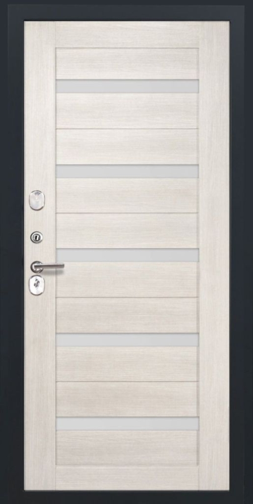 Входная дверь ДвериПРО L-Термо серебро СБ-1 (ст. белое, 16мм, беленый дуб) DPRO196858 внутренняя сторона